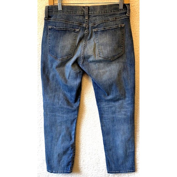 Banana Republic Jeans Size 6/28 Women Skinny Fit Blue Med Wash Denim Distressed - Picture 4 of 10
